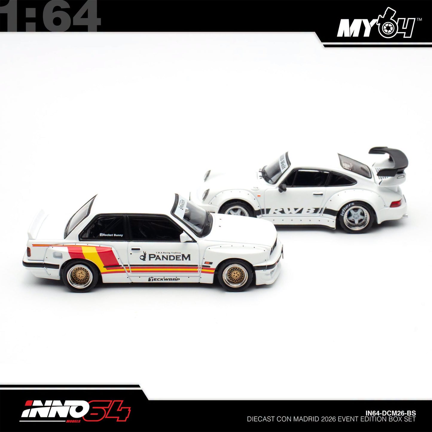 [INNO64] 1:64 Combo Set DIECAST CON MADRID 2026 Event Edition - RWB 930 + Pandem Rocket Bunny E30