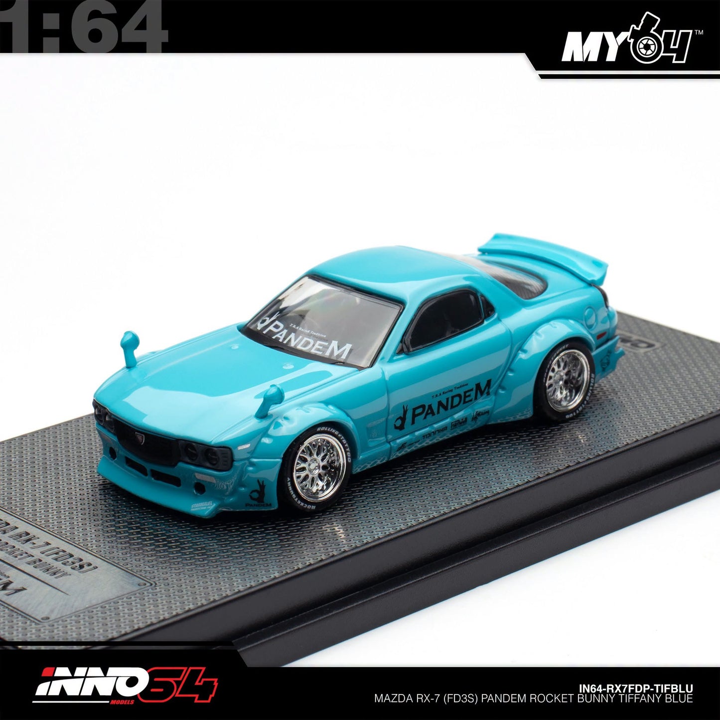 [INNO64] 1:64 Mazda RX7 (FD3S) "Pandem Rocket Bunny" - Tiffany Blue
