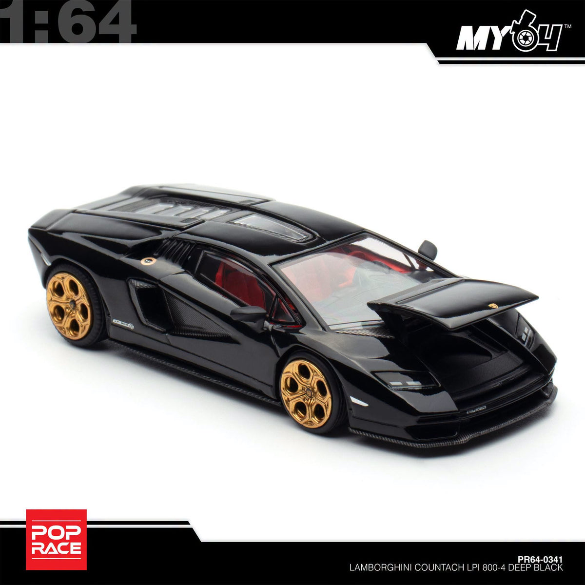 [Pop Race] 1:64 Lamborghini Countach LPI 800-4 - Deep Black