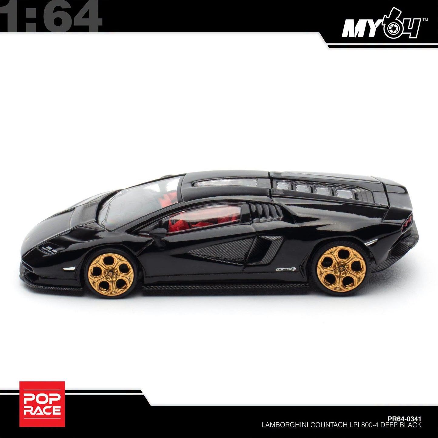 [Pop Race] 1:64 Lamborghini Countach LPI 800-4 - Deep Black