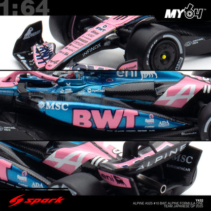 [Sparky] 1:64 Alpine A525 No.10 BWT Alpine Formula One Team - Japanese GP 2025 - Pierre Gasly
