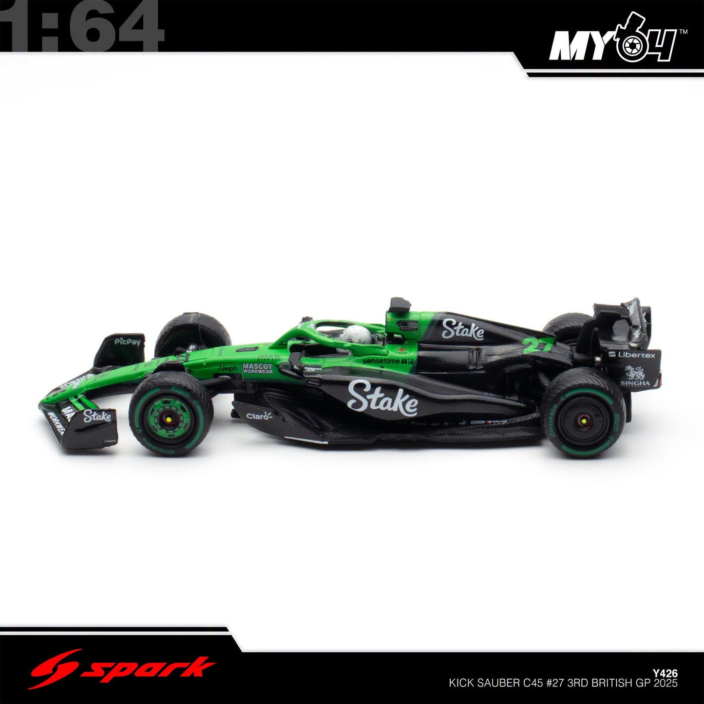 [Sparky] 1:64 Kick Sauber C45 No.27 Stake F1 Team Kick Sauber - 7th Australian GP 2025 - Nico Hulkenberg