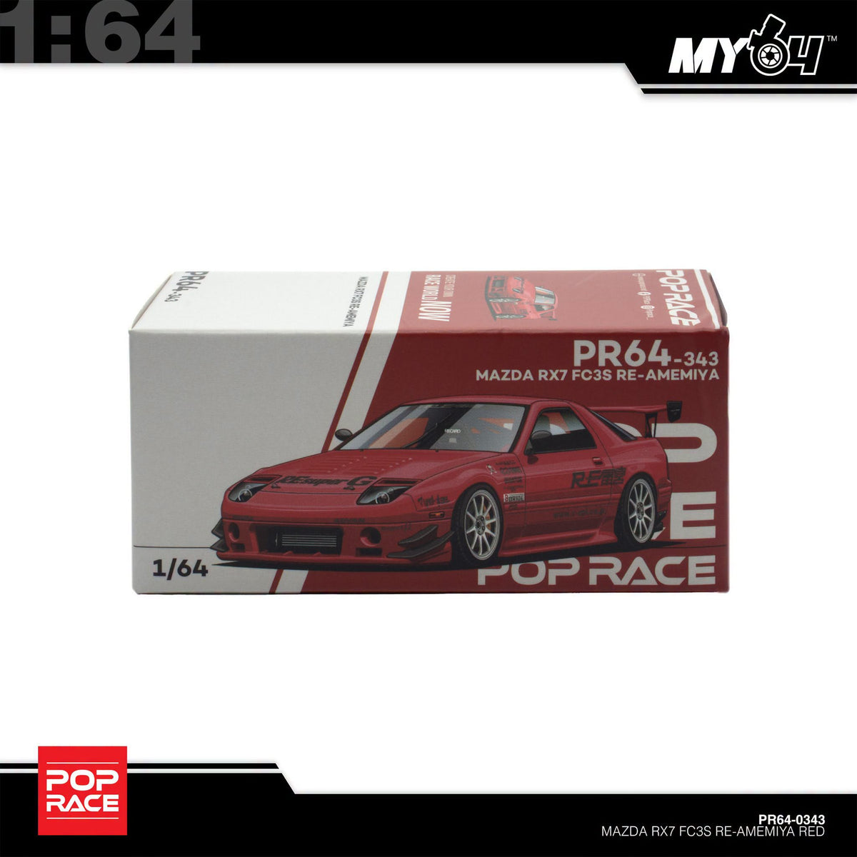 [Pop Race] 1:64 Mazda RX-7 FC3S RE-Amemiya - Red