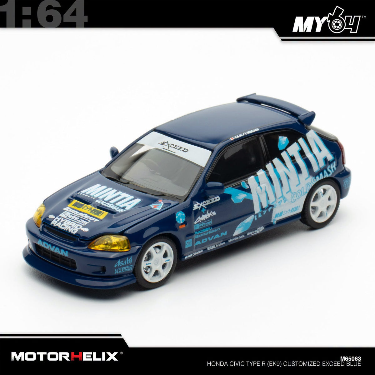 [Motorhelix] 1:64 Honda Civic Type R EK9 - Blue