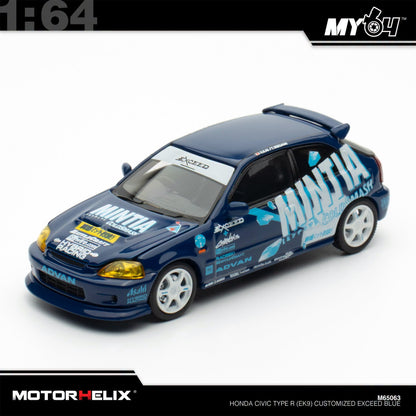 [Motorhelix] 1:64 Honda Civic Type R EK9 - Blue