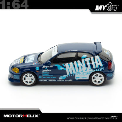 [Motorhelix] 1:64 Honda Civic Type R EK9 - Blue