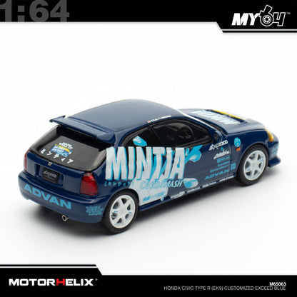 [Motorhelix] 1:64 Honda Civic Type R EK9 - Blue