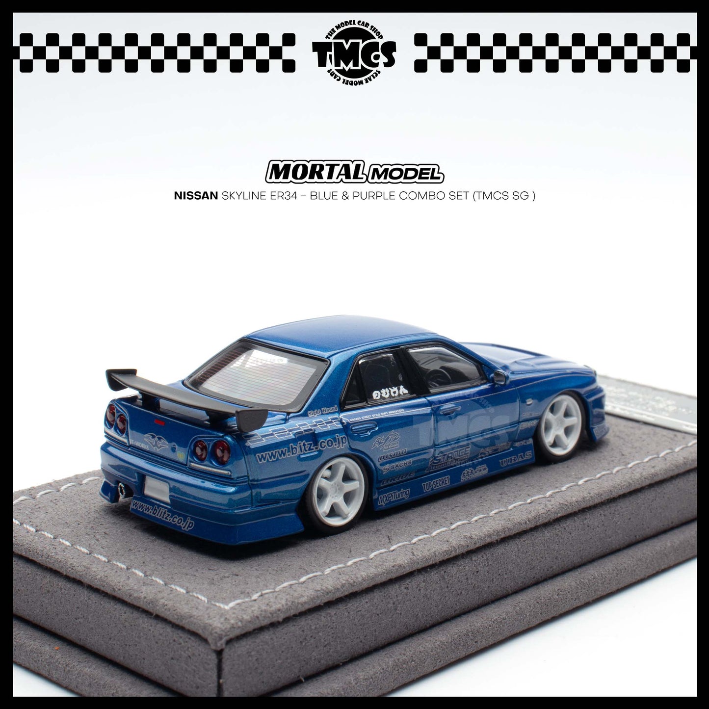[Mortal] 1:64 Nissan Skyline ER34 - Blue & Purple Combo Set (TMCS SG )