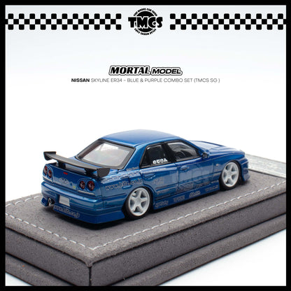[Mortal] 1:64 Nissan Skyline ER34 - Blue & Purple Combo Set (TMCS SG )