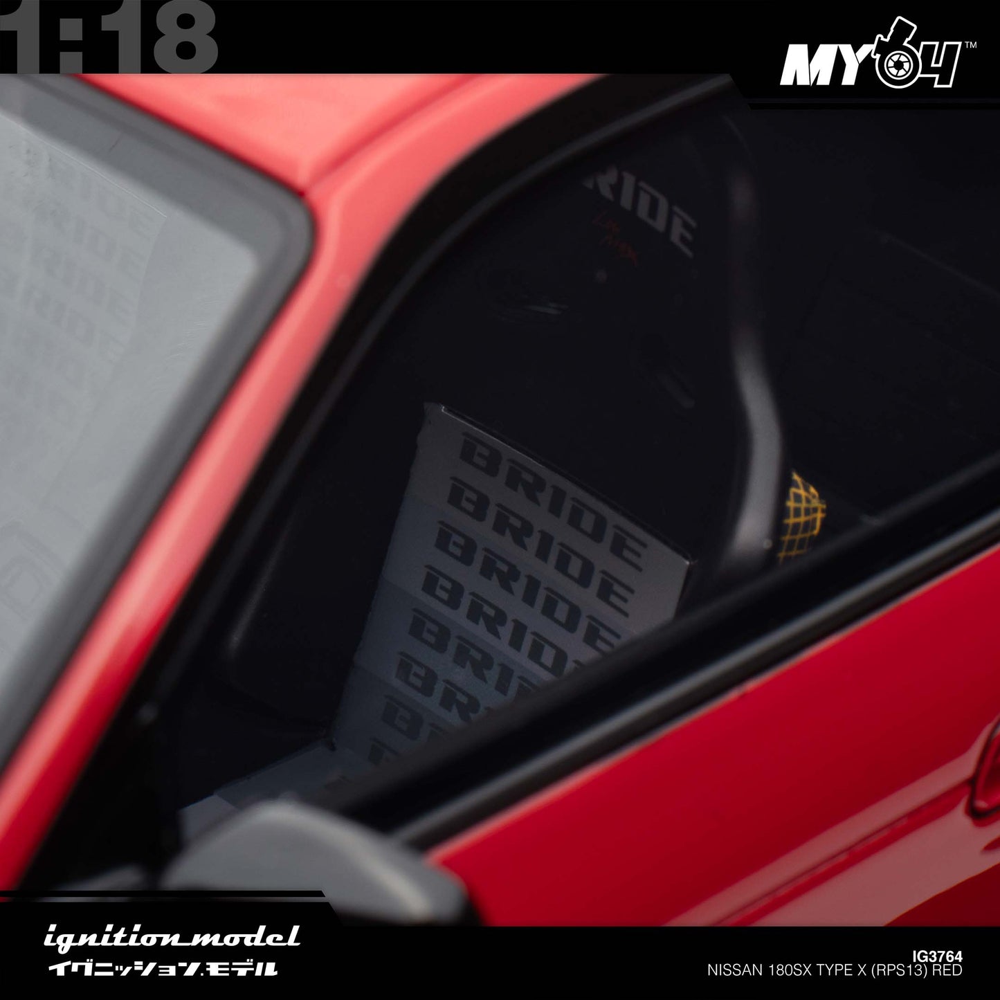 [Ignition Model] 1:18 Nissan 180SX Type X (RPS13) - Red