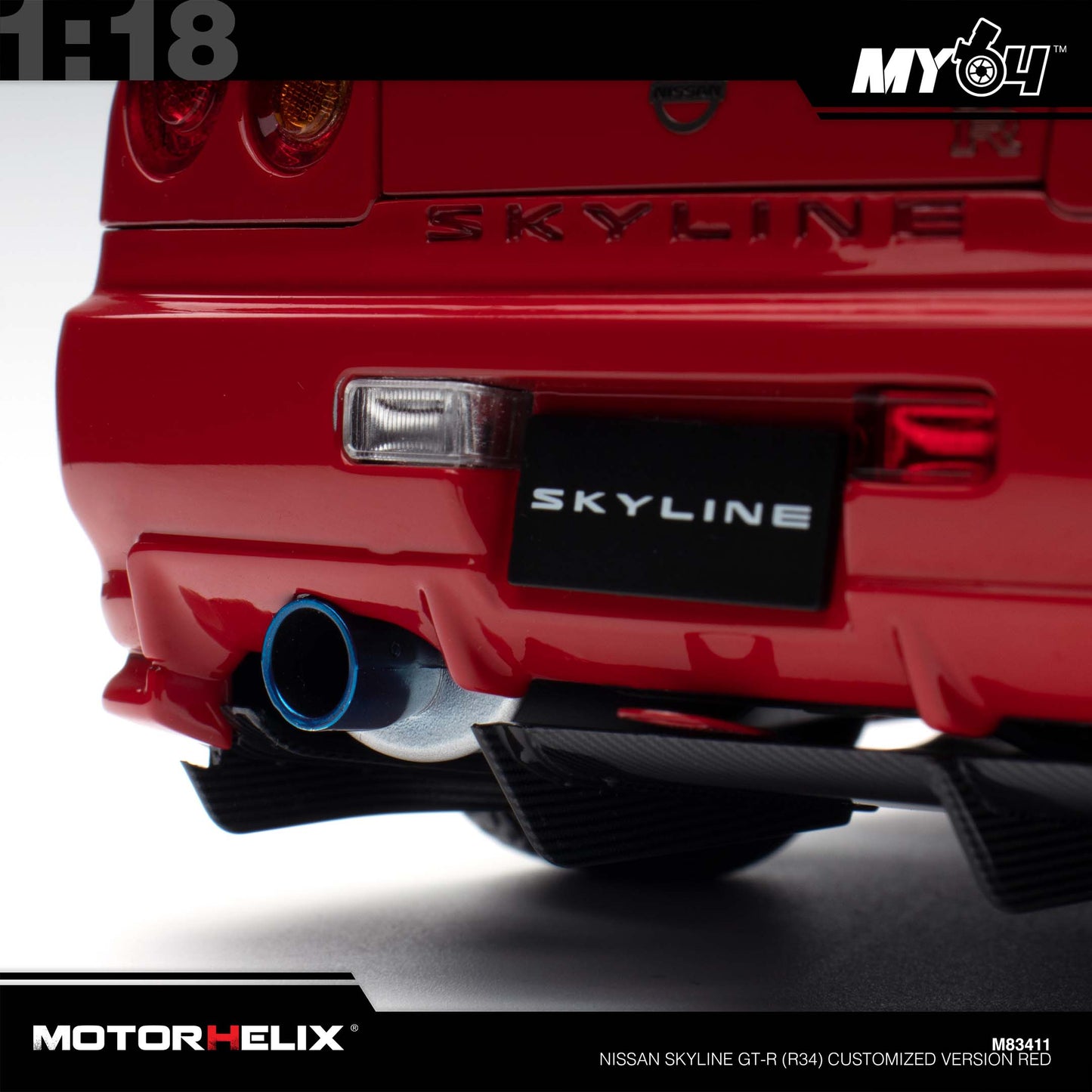 [Motorhelix] Nissan Skyline GT-R (R34) Customized Version - Red