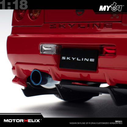 [Motorhelix] Nissan Skyline GT-R (R34) Customized Version - Red