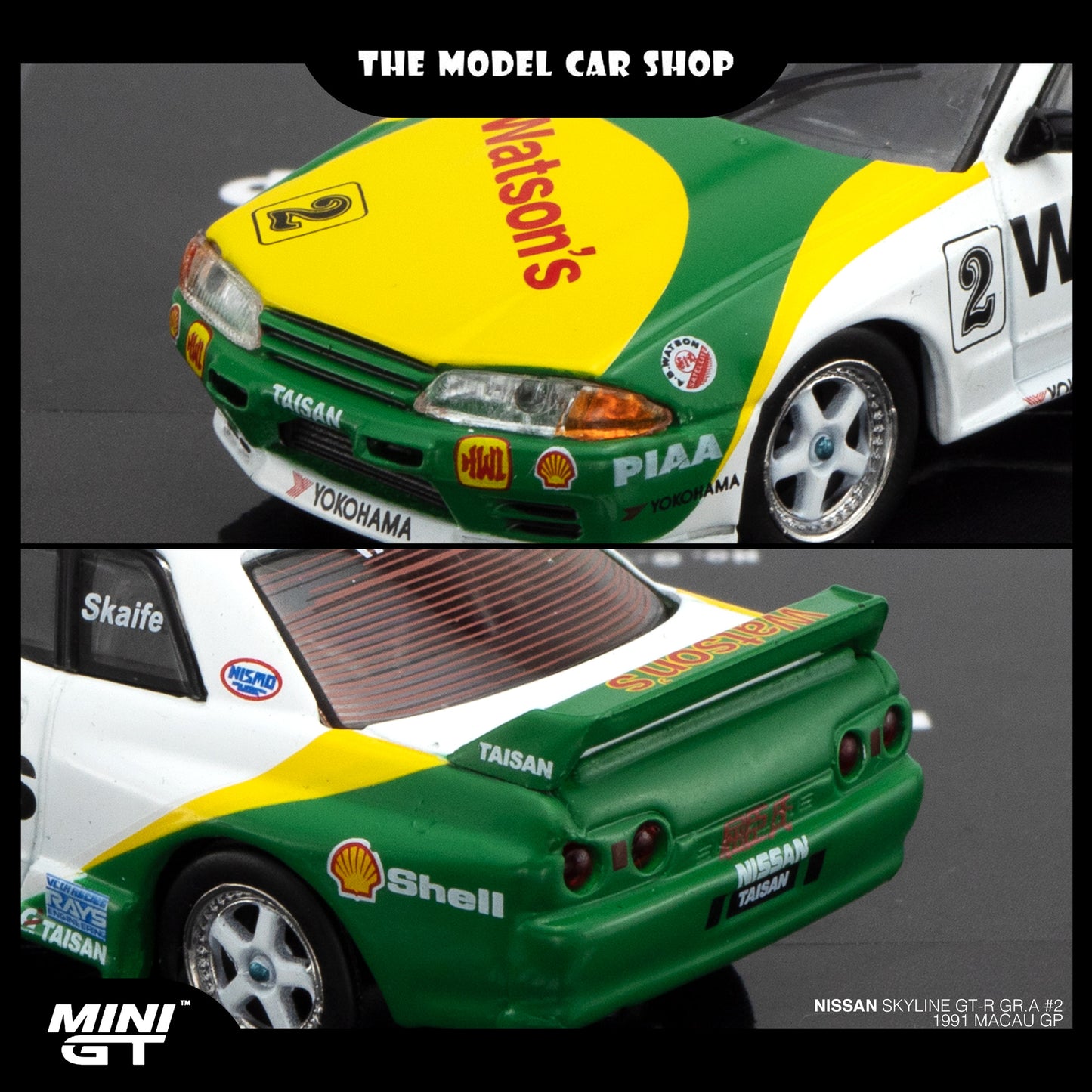 [MINI GT] Nissan Skyline GT-R (R32) GR.A #2 1991 Macau GP