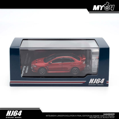 [Hobby Japan] Mitsubishi Lancer Evolution Ⅹ FINAL EDITION With Engine Display Model Black Roof - Red Metallic