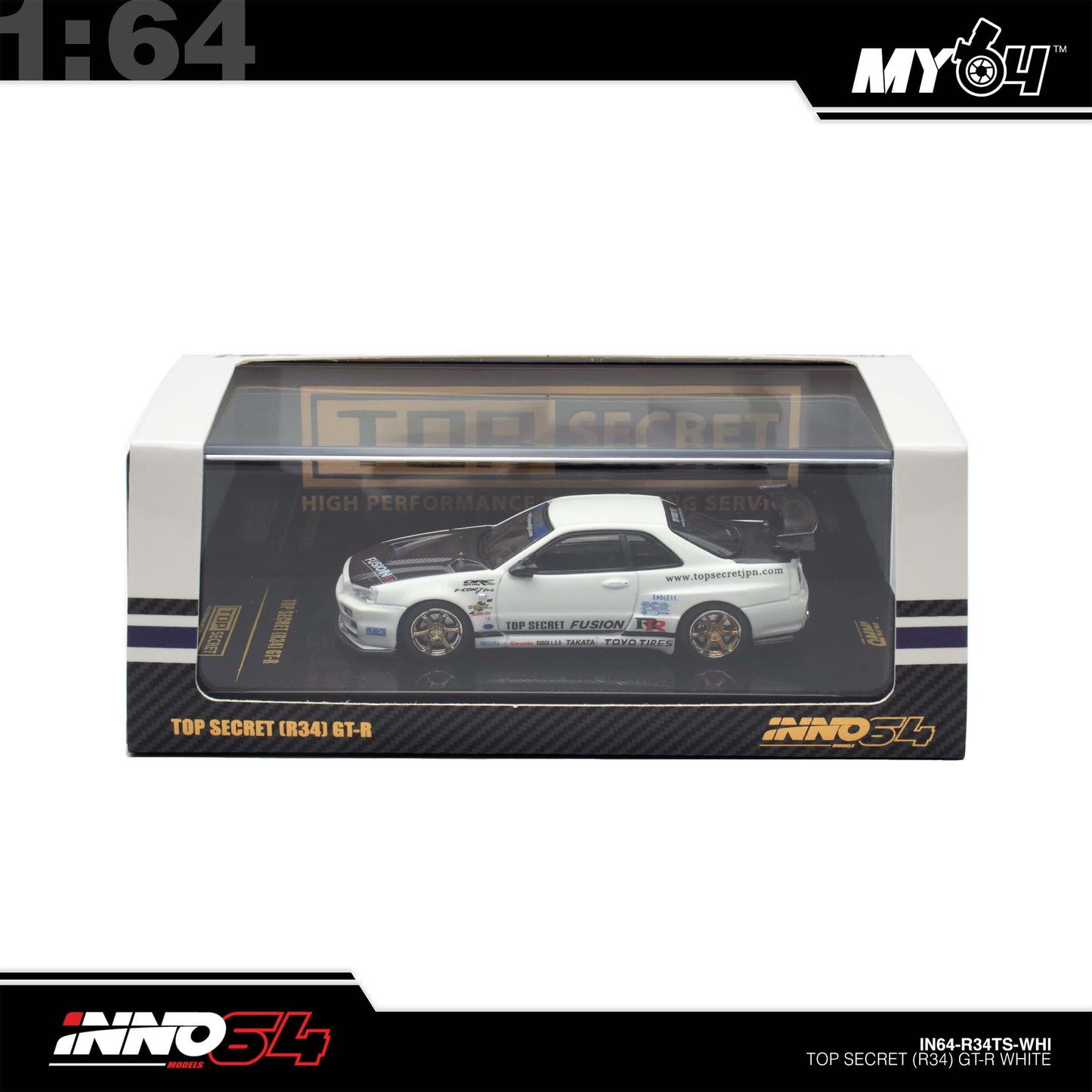 [INNO64] 1:64 Top Secret R34 GT-R - White