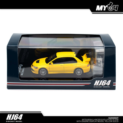 [Hobby Japan] Mitsubishi Lancer Evolution 9 GSR with Engine Display Model - Yellow Solid