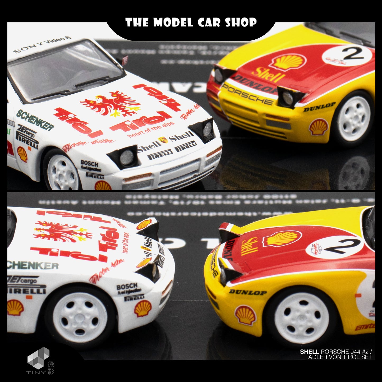 [Tiny x Sparky] Shell Porsche 944 Turbo Cup Shell Combo - Turbo Cup #2 & Adler Von Tirol (Upright Headlights)