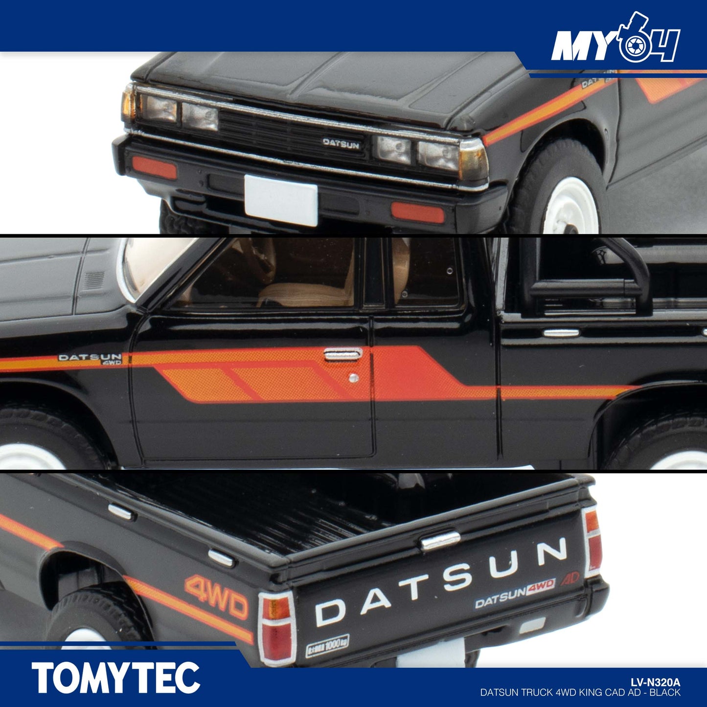 [TLVN] Datsun Truck 4WD King Cad AD - Black