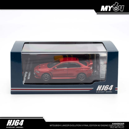 [Hobby Japan] Mitsubishi Lancer Evolution Ⅹ FINAL EDITION With Engine Display Model - Red Metallic