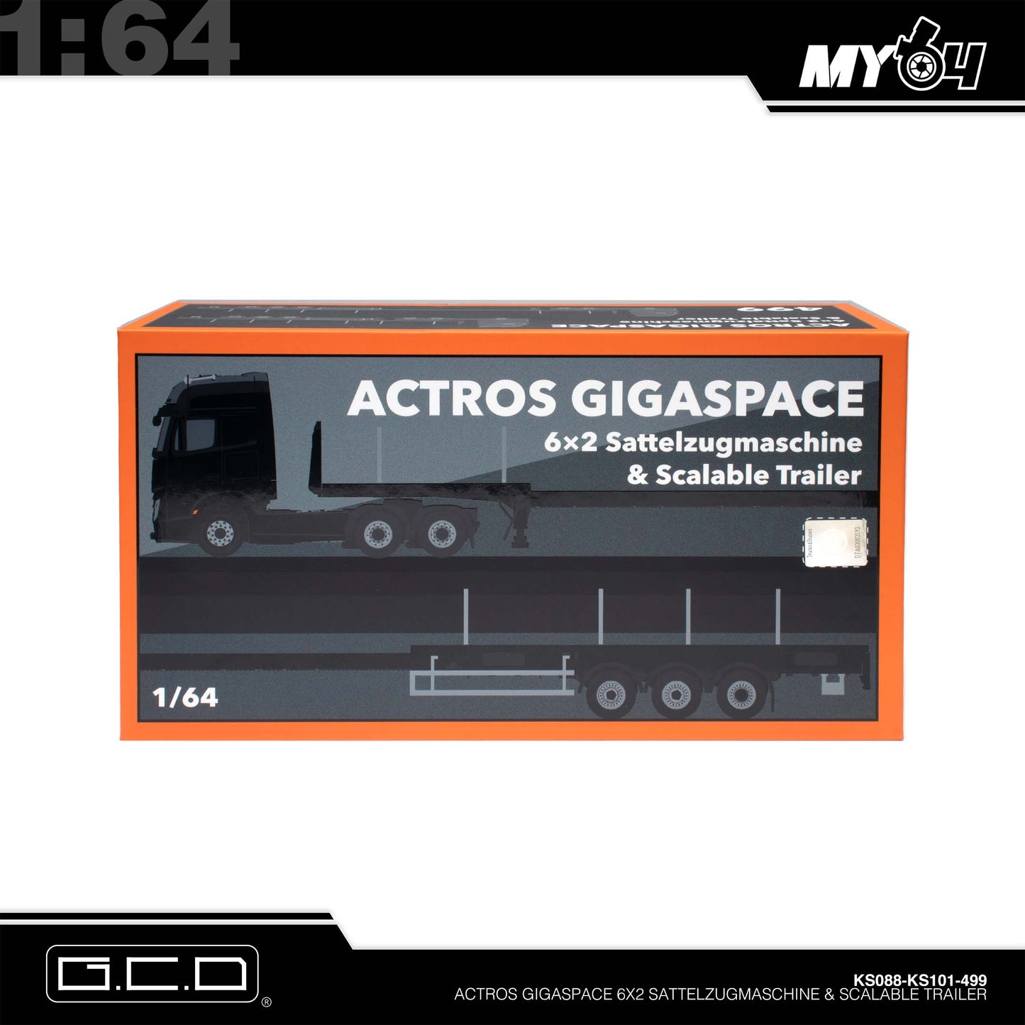 [GCD] Mercedes-Benz Actros 6x2 & Scalable Trailer - Black (LHD) (499)