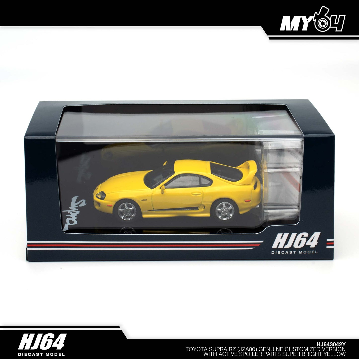 [Hobby Japan] Toyota SUPRA RZ (JZA80) GENUINE CUSTOMIZED VERSION with Active Spoiler Parts - Super Bright Yellow