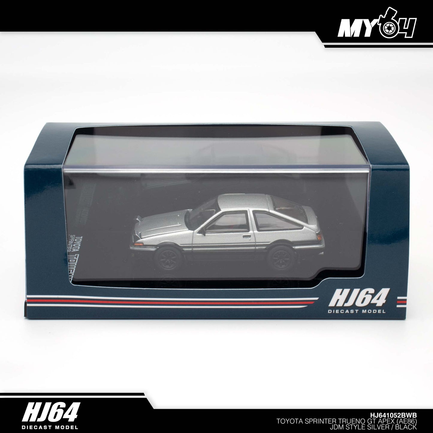 [Hobby Japan] Toyota SPRINTER TRUENO GT APEX (AE86) JDM Style ( Functional Engine Hood) - Silver / Black