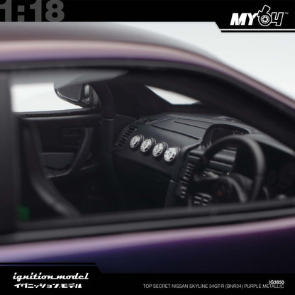 [Ignition Model] 1:18 Top Secret Nissan Skyline 34GT-R (BNR34) - Purple Metallic