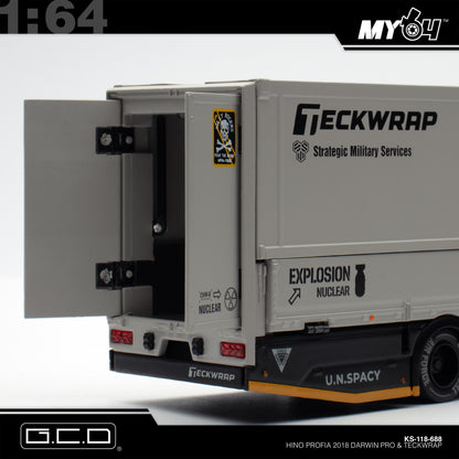 [GCD] 1:64 Hino Profia 2018 Darwin PRO & Teckwrap - Grey