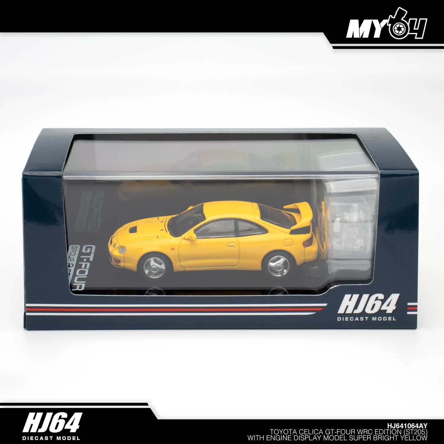 [Hobby Japan] Toyota CELICA GT-FOUR WRC Edition (ST205) with Engine Display Model - Super Bright Yellow