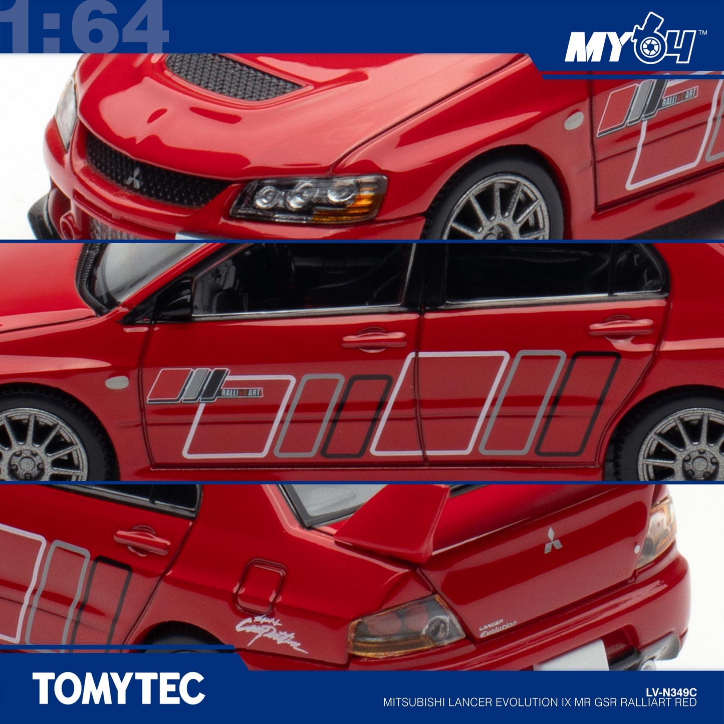 [TLVN] 1:64 Mitsubishi Lancer Evolution IX Mr GSR Ralliart - Red