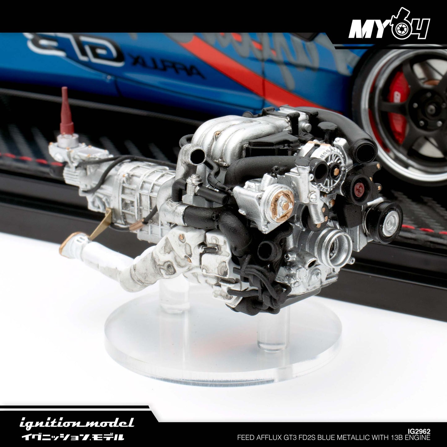 [Ignition Model] FEED Afflux GT3 (FD3S)- Blue Metallic With 13B Engine