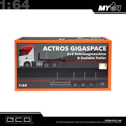 [GCD] Mercedes-Benz Actros 6x2 & Scalable Trailer - Red/White (LHD) (498)