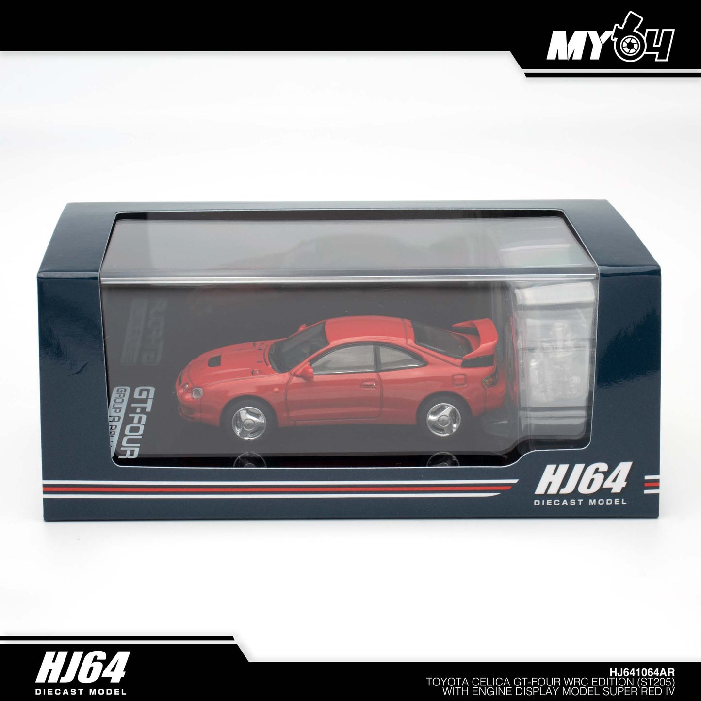 [Hobby Japan] Toyota CELICA GT-FOUR WRC Edition (ST205) with Engine Display Model - Super Red IV