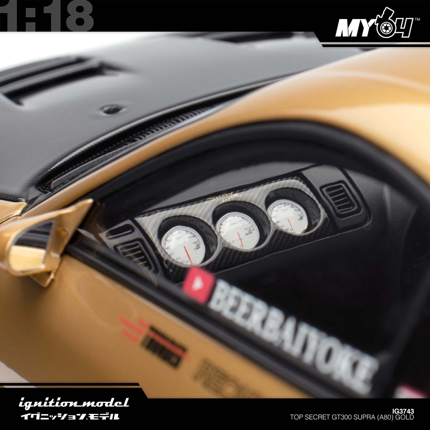 [Ignition Model] 1:18 Top Secret GT300 Supra (A80) - Gold