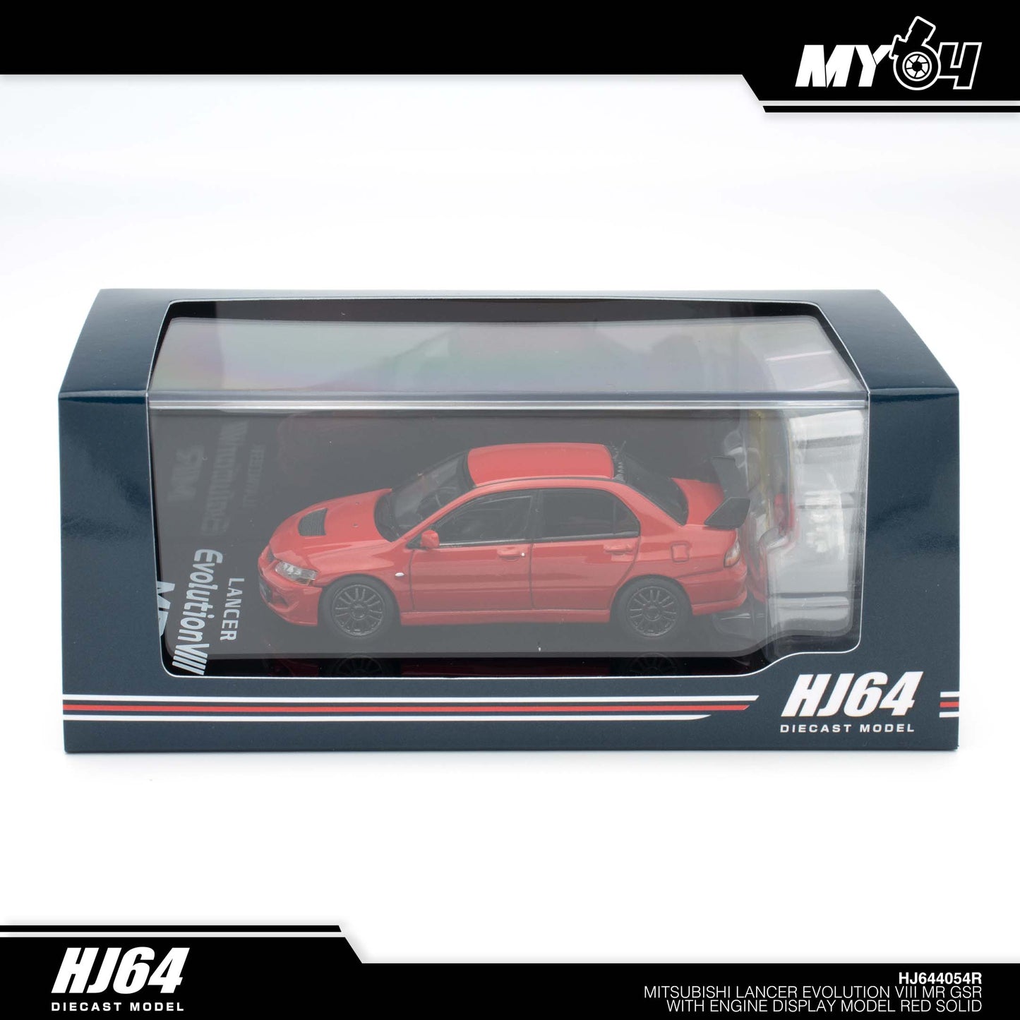 [Hobby Japan] Mitsubishi Lancer Evolution 8 MR GSR with Engine Display Model - Red Solid