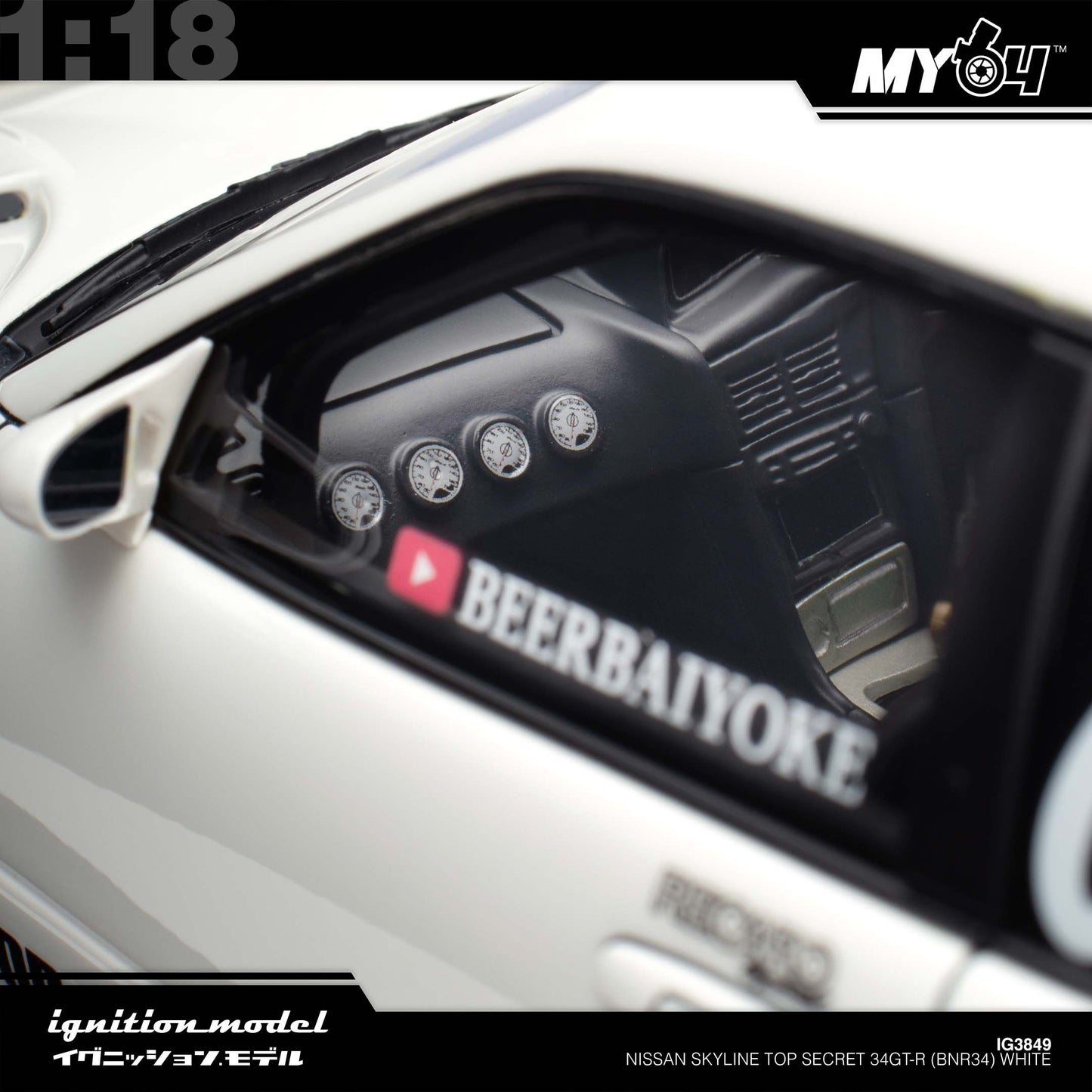 [Ignition Model] 1:18 Nissan Skyline Top Secret 34GT-R (BNR34) - White