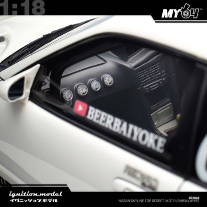 [Ignition Model] 1:18 Nissan Skyline Top Secret 34GT-R (BNR34) - White