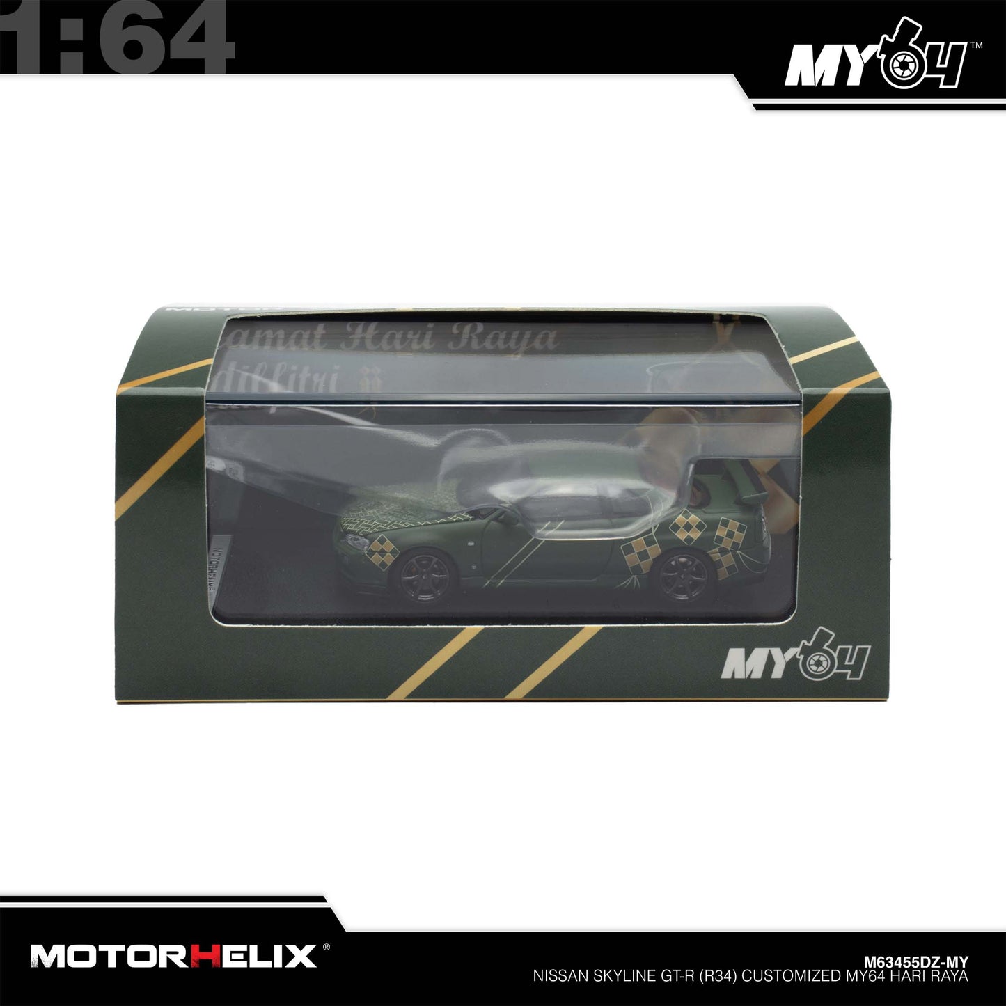 [Motorhelix] 1:64 Nissan Skyline GT-R (R34) Customized Hari Raya Special