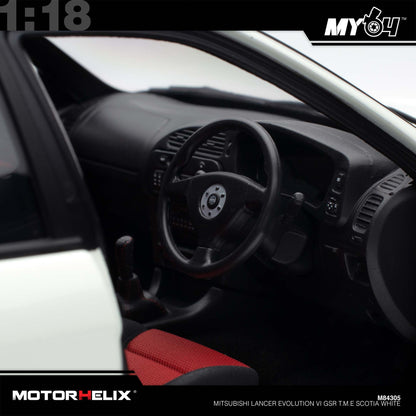 [Motorhelix] 1:18 Mitsubishi Lancer Evolution VI GSR T.M.E - Scotia White