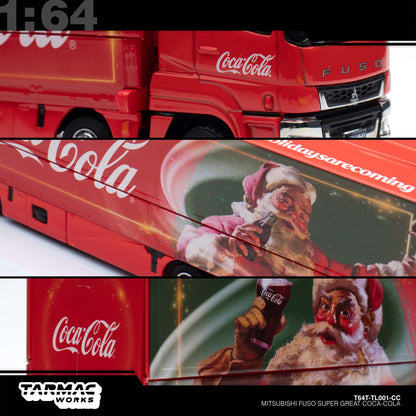 [Tarmac Works] 1:64 Mitsubishi Fuso Super Great Coca-Cola Santa Truck