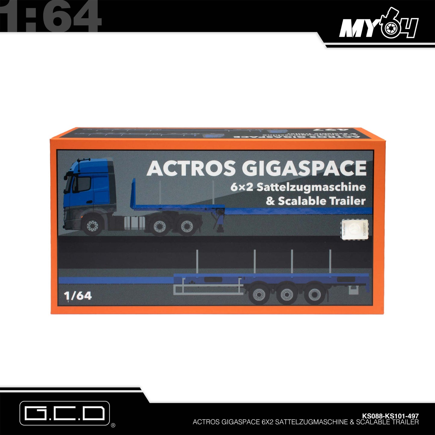 [GCD] Mercedes-Benz Actros 6x2 & Scalable Trailer - Blue (LHD) (497)