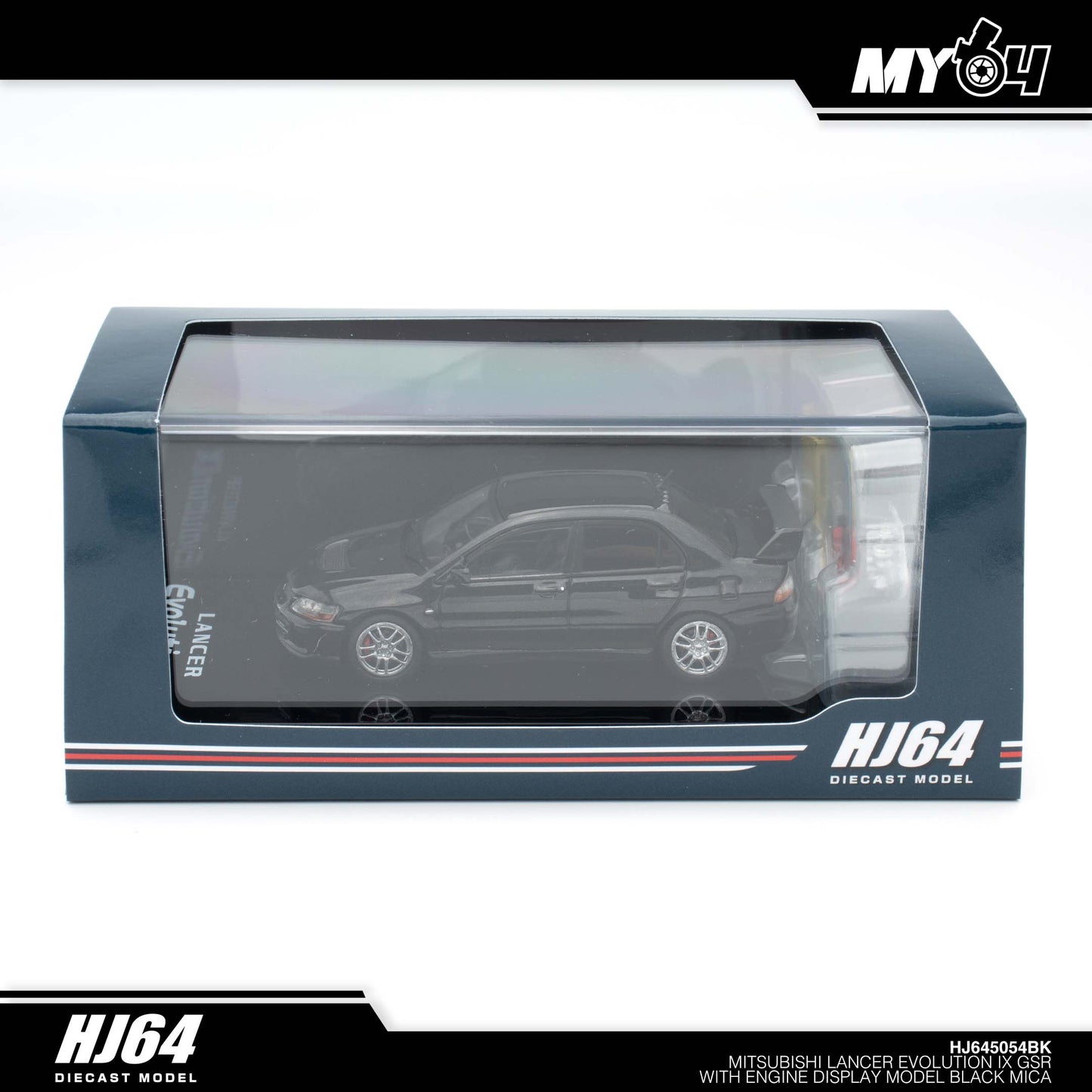 [Hobby Japan] Mitsubishi Lancer Evolution 9 GSR with Engine Display Model - Black Mica