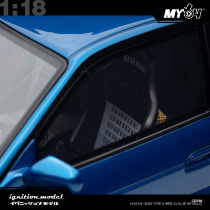 [Ignition Model]  1:18  Nissan 180SX Type X (RPS13) - Blue Metallic