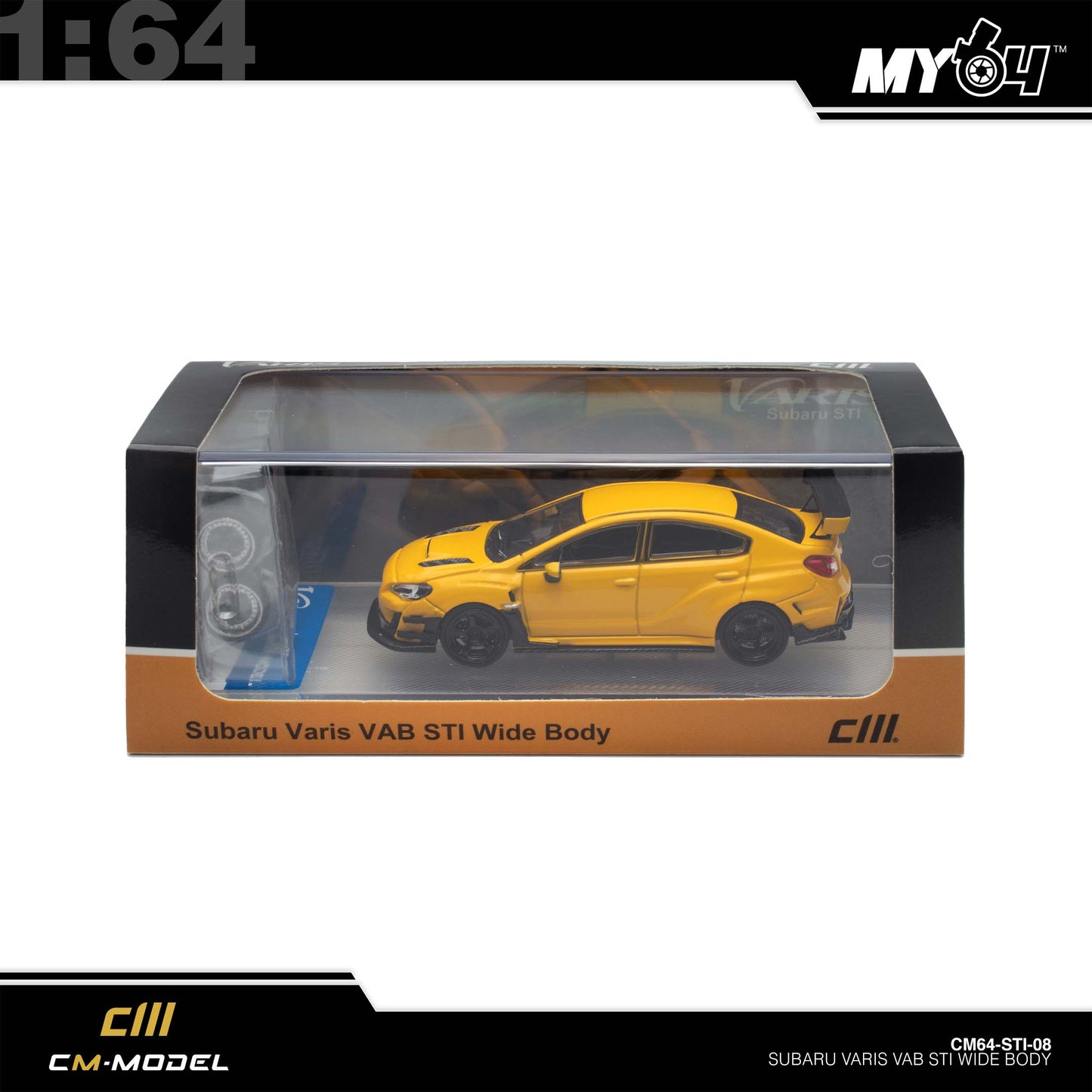 [CM Model] 1:64 Subaru STI Varis WideBody 1.0  - Yellow