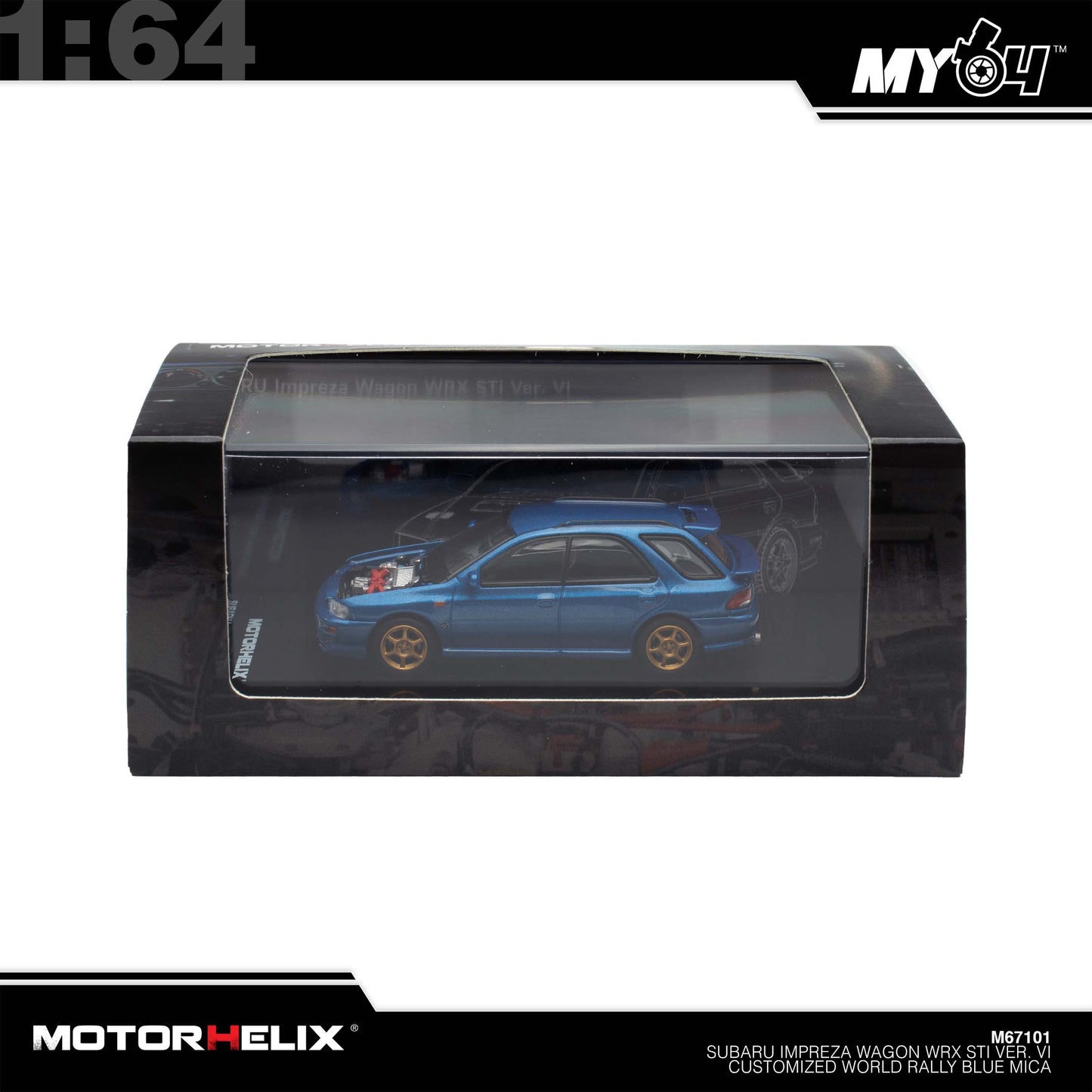 [Motorhelix] 1:64 Subaru lmpreza Wagon WRX STi Version VI - Customized World Rally Blue Mica