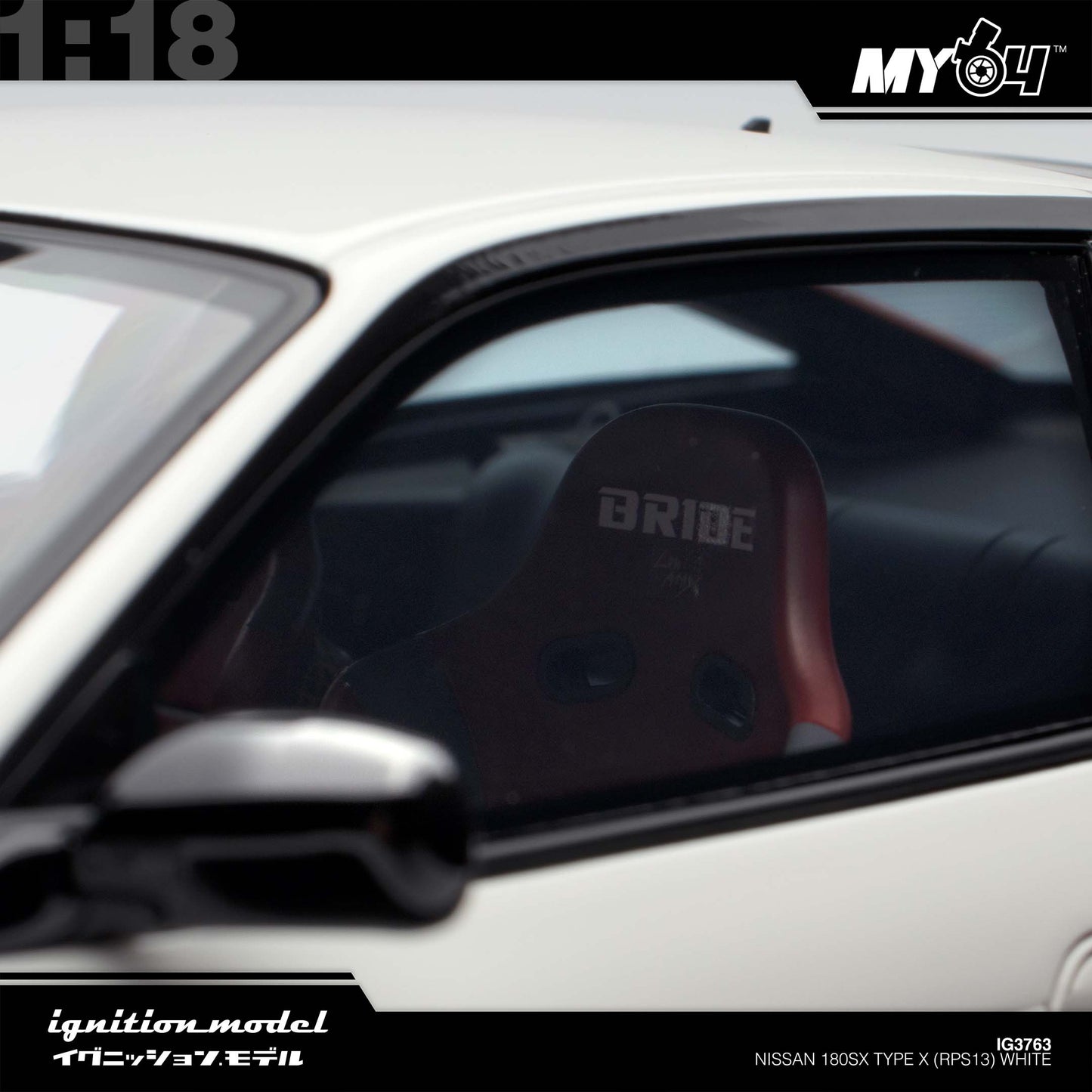 [Ignition Model 1:18 Nissan 180SX Type X (RPS13) - White