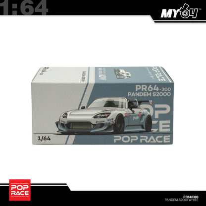 [Pop Race] 1:64 Honda S2000 Pandem - White (New Tooling)