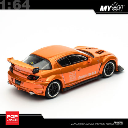 [Pop Race] 1:64 Mazda RX-8 RE Amemiya - Chrome Orange