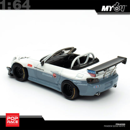 [Pop Race] 1:64 Honda S2000 Pandem - White (New Tooling)