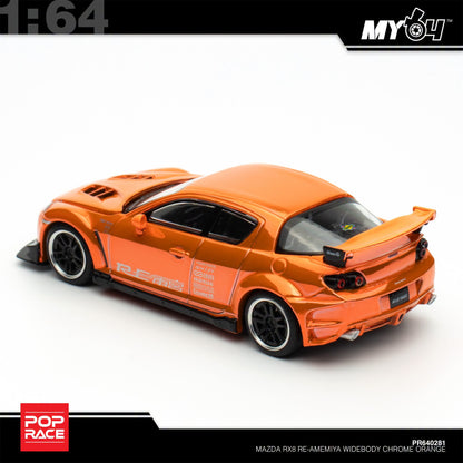 [Pop Race] 1:64 Mazda RX-8 RE Amemiya - Chrome Orange